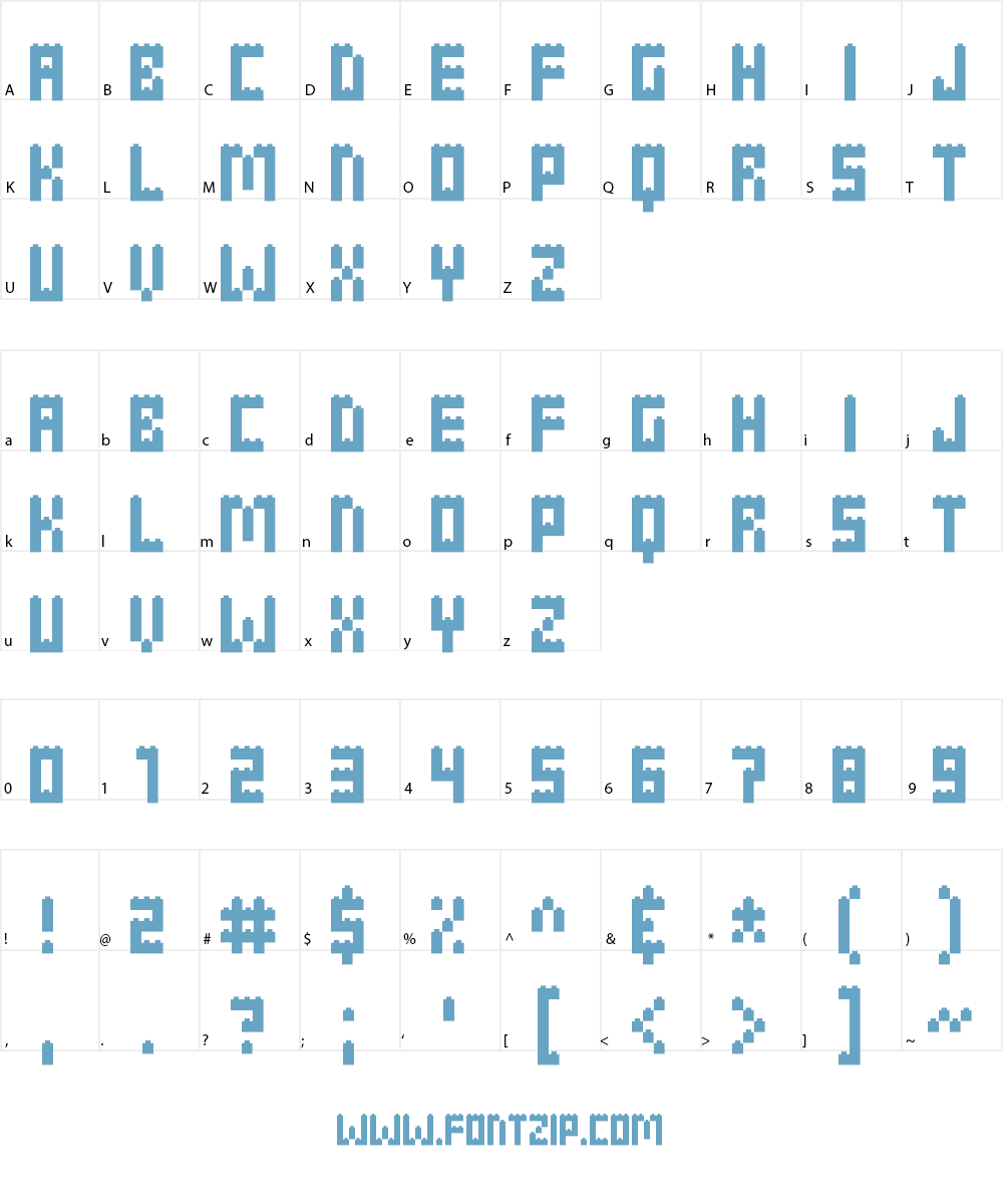 Clicky Bricks Font Character